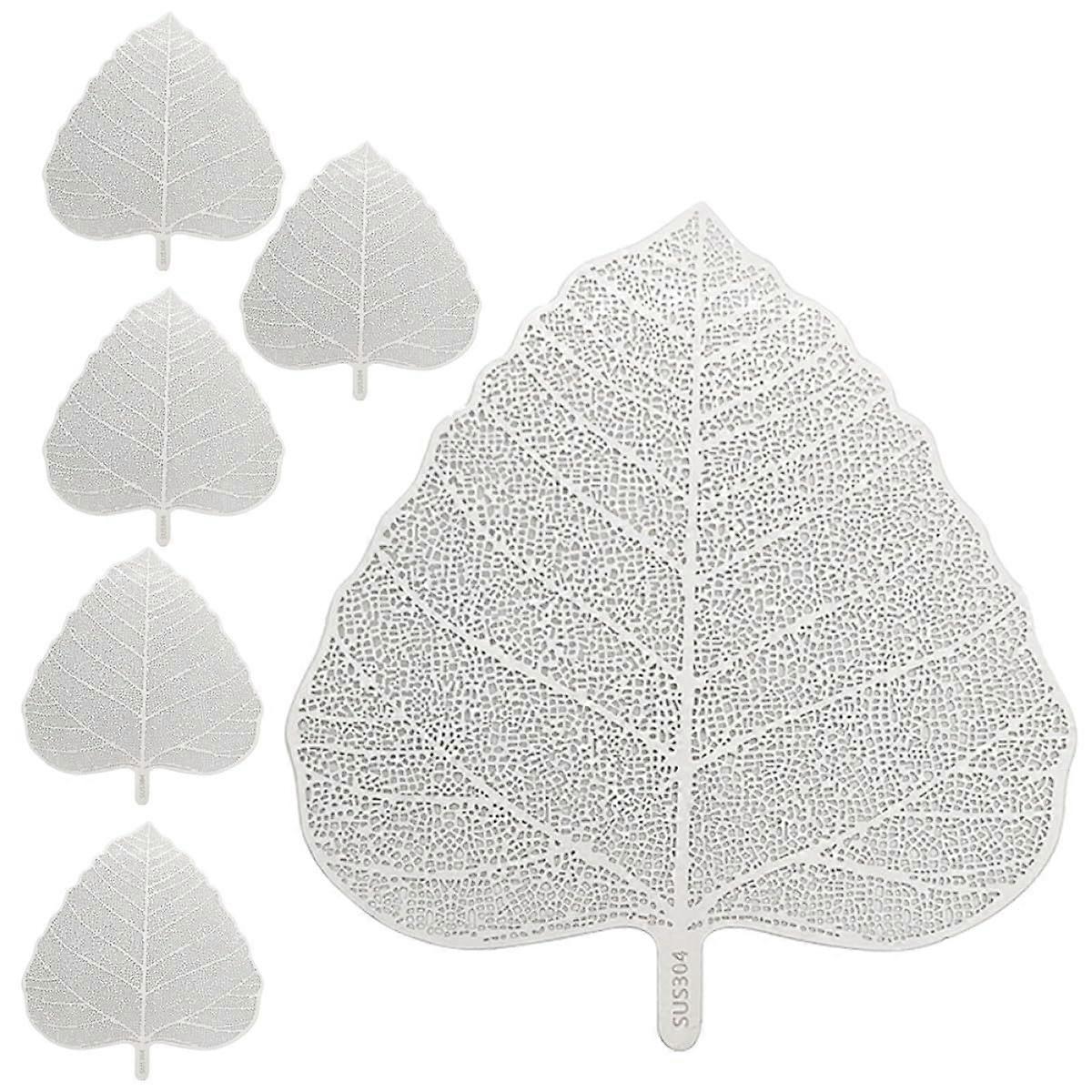 6Pcs Stainless Steel LeafShaped Tea Infuser Set with Fine Mesh for Loose Leaf Brewing