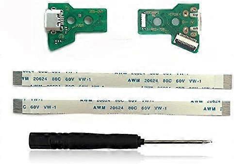 Charging Port  Kit with 12 Pin Flex Cable for PS4 Controller JDS055 JDM050