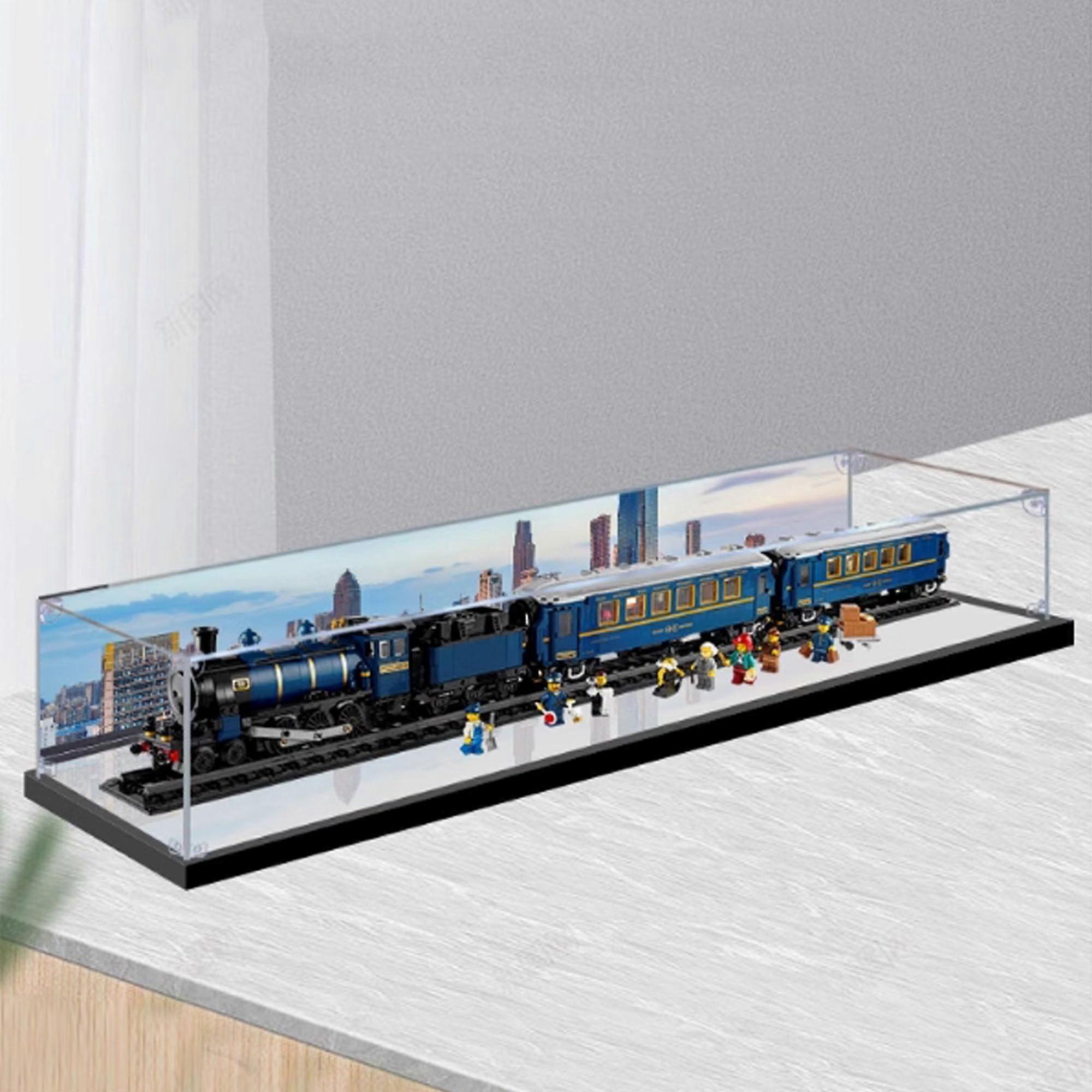 Acrylic Transparent Dustproof Display Case with Woodplastic Base for  21344 Orient Express Train