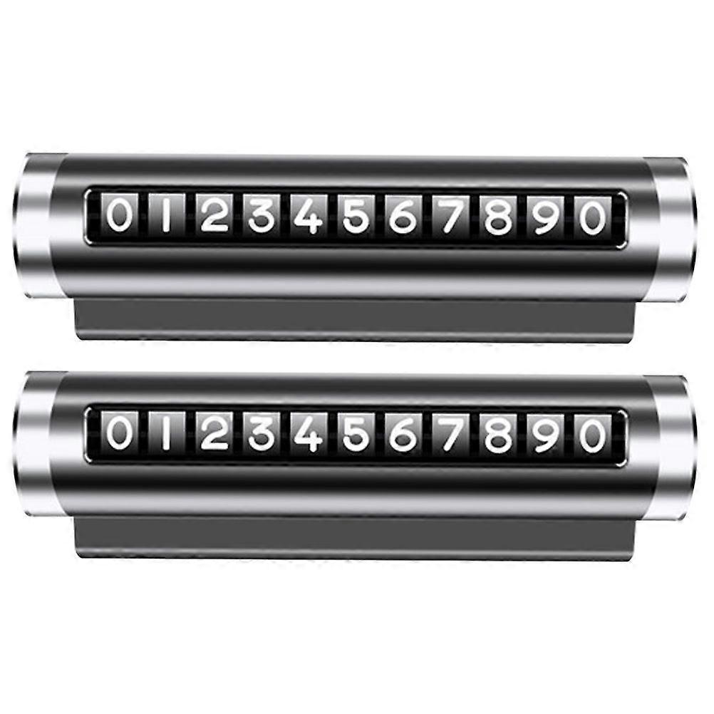 2pcs Car Phone Number Plate Rotatable Car Dashboard Parking Plate Accessory