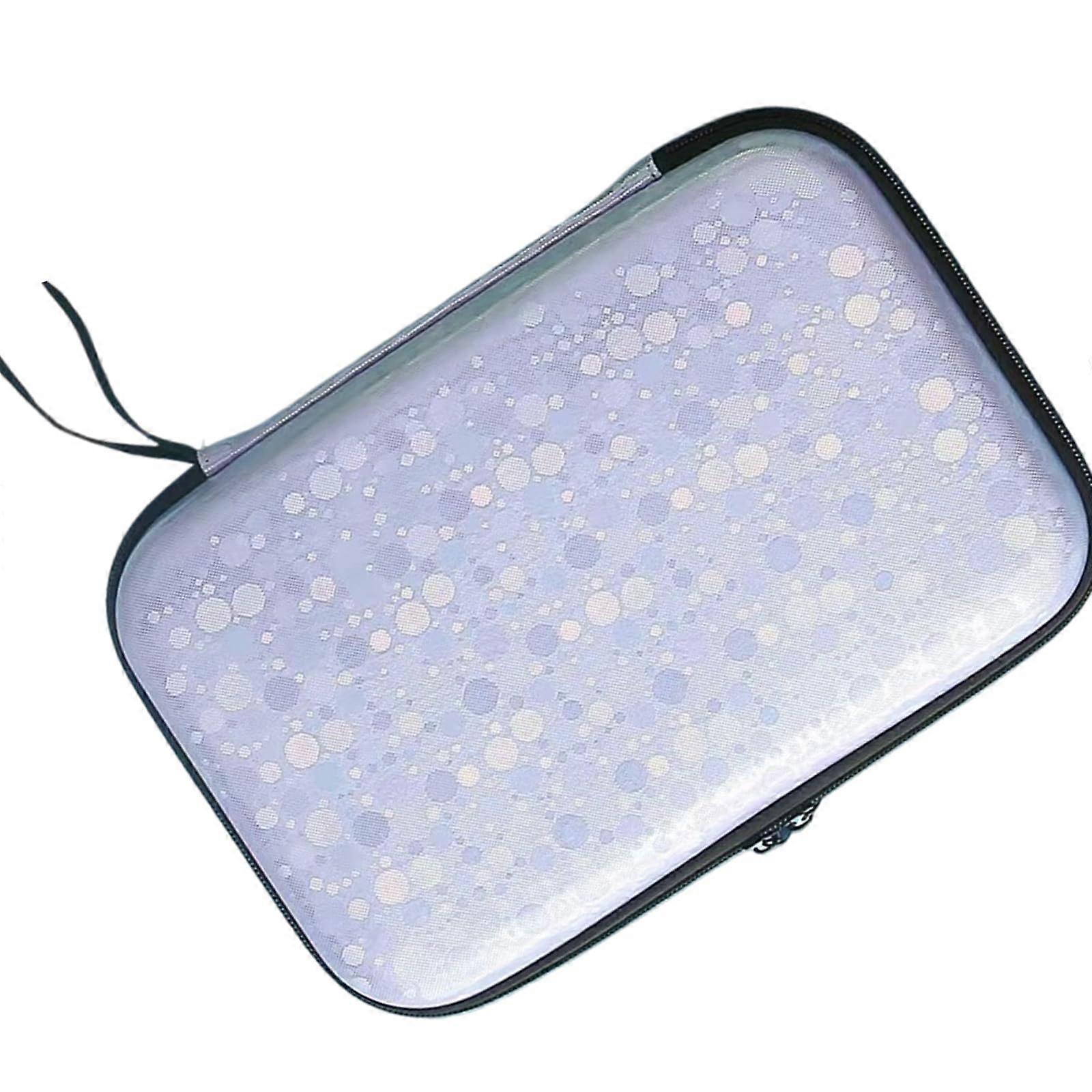 Hard Shell Table Tennis Racket Case with Ball Storage, Portable Ping Pong Paddle Bag, Grey