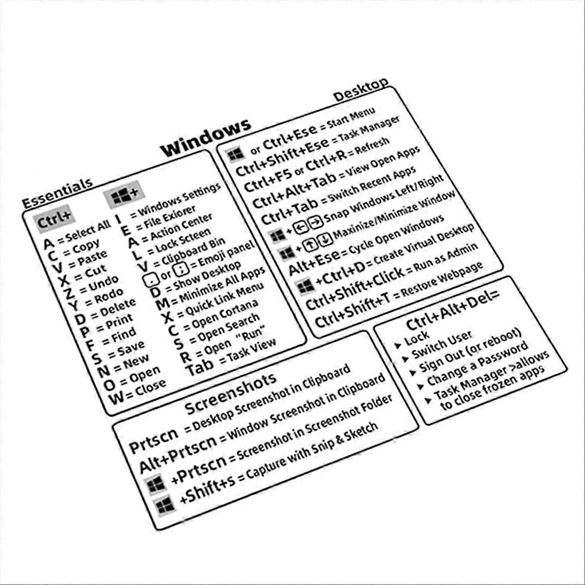 PC Laptop Desktop Short Cut Sticker for windows