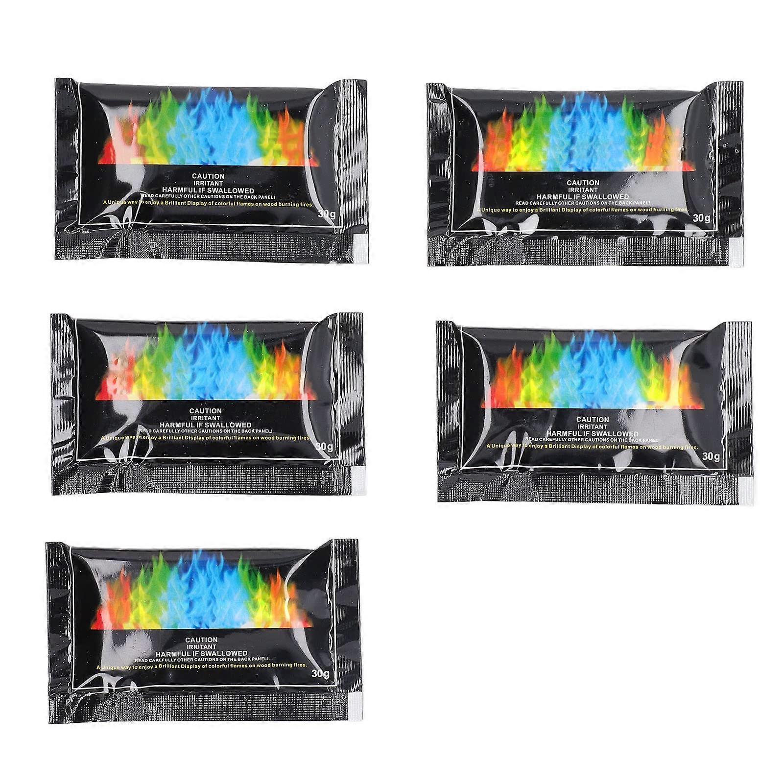 5Pcs Color Changing Fire Packets Long Lasting Flame Color Changer for Bonfire Campfire Fireplace