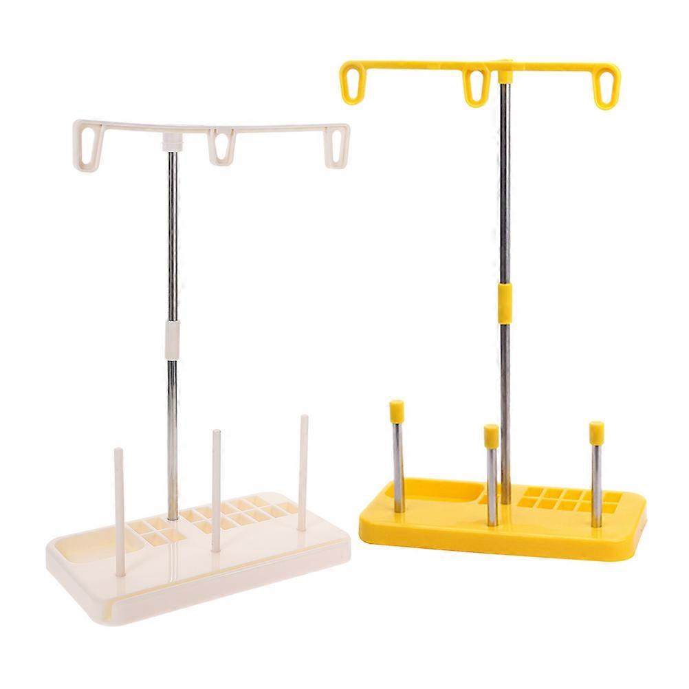 Thread Stand Professional Sewing Machine Accessory for Embroidery Enthusiast Yellow Plastic Thread Storage Prevent Spools from Moving 2Pcs
