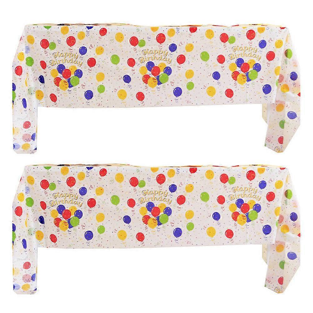 Birthday Party Tablecloth Waterproof Tablecloth for Party Use 2Pcs Multicolor