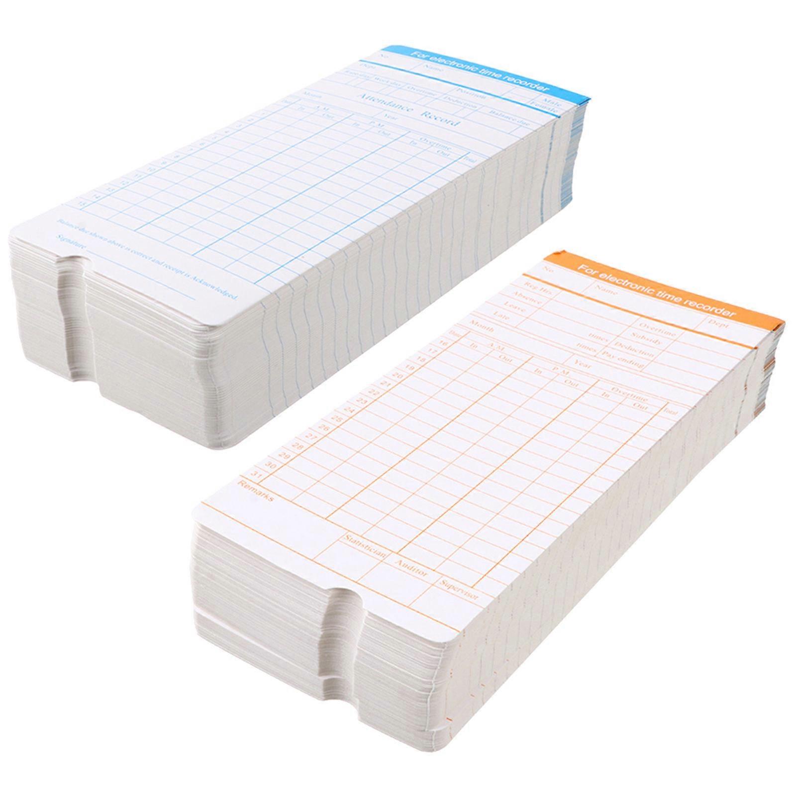 Attendance Payroll Recorders Time Recording Cards 200 Sheets