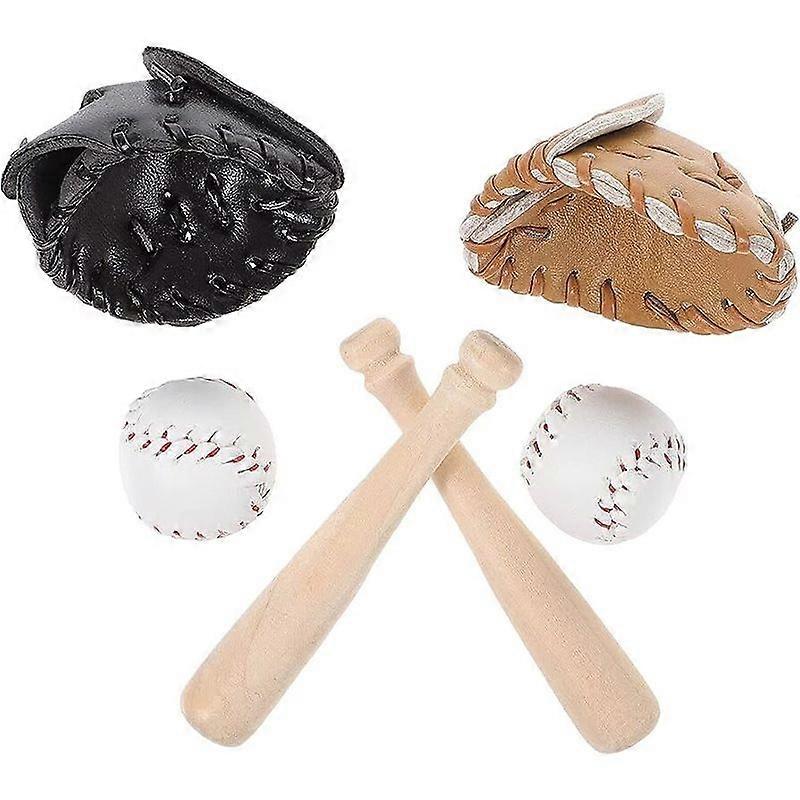 Mini Baseball Bat Glove Set Simulated Baseball Model Toy