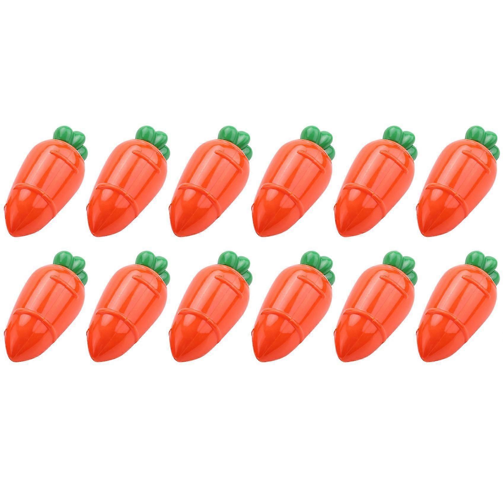 12pcs Plastic Carrot Containers For Easter Toys Unique Empty Easter Eggs ,easter Basket Fillers