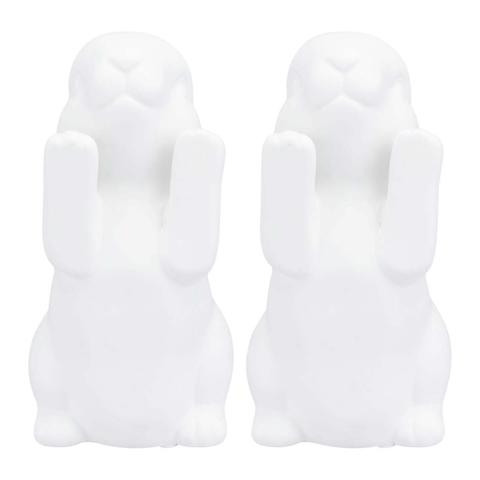 Rabbit Shaped Bookend Ceramic Desktop Rabbit Decoration 2Pcs