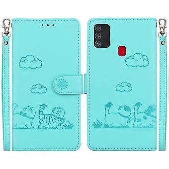 Green Leather Flip Cover Phone Wallet Case with Card Slot and Magnetic Stand for Umidigi A3S 4G