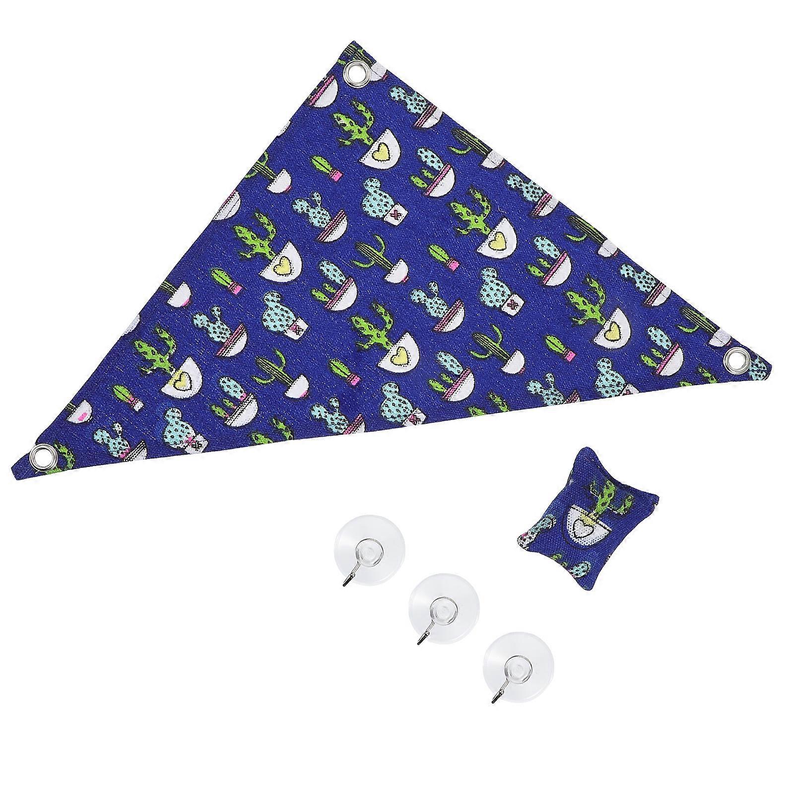 Reptile Hammock for Pets Sleeping Bed 2Sets Blue Canvas Triangular Style