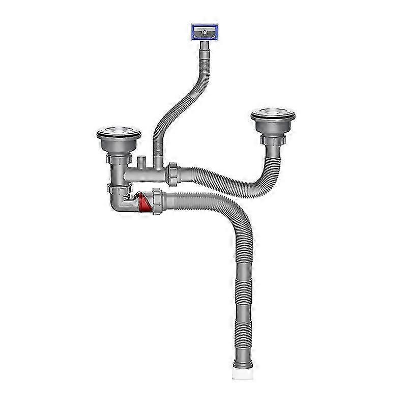 Space Saving Sink Effluent Set Double 110mm Outlet Modifiable Corner For Continuous Kitchen Installation Multicolor [NEW]