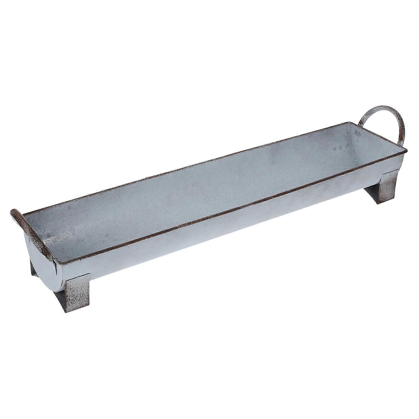 Storage Tray 5Pcs Rectangular Iron Holder For Table Decoration Serving Snacks Light Grey
