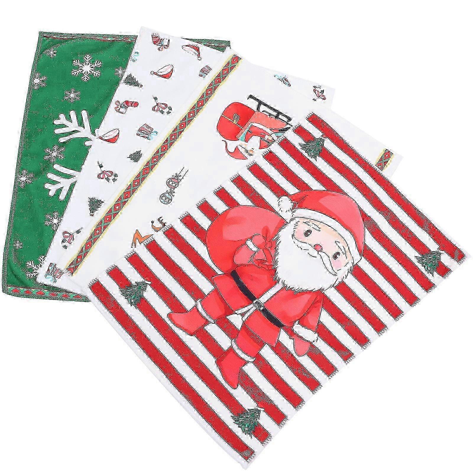 Christmas Microfiber Dish Washing Towels | 4Pcs Kitchen Use