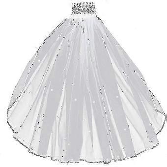 Flower Girl Lace Pearl Veil with Hair Comb, Wedding Hair Accessories for Children