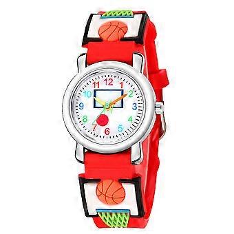 3D-Cartoon-Armbanduhr für Mädchen mit Basketballmotiv, verschiedene Farben, 1 Stück