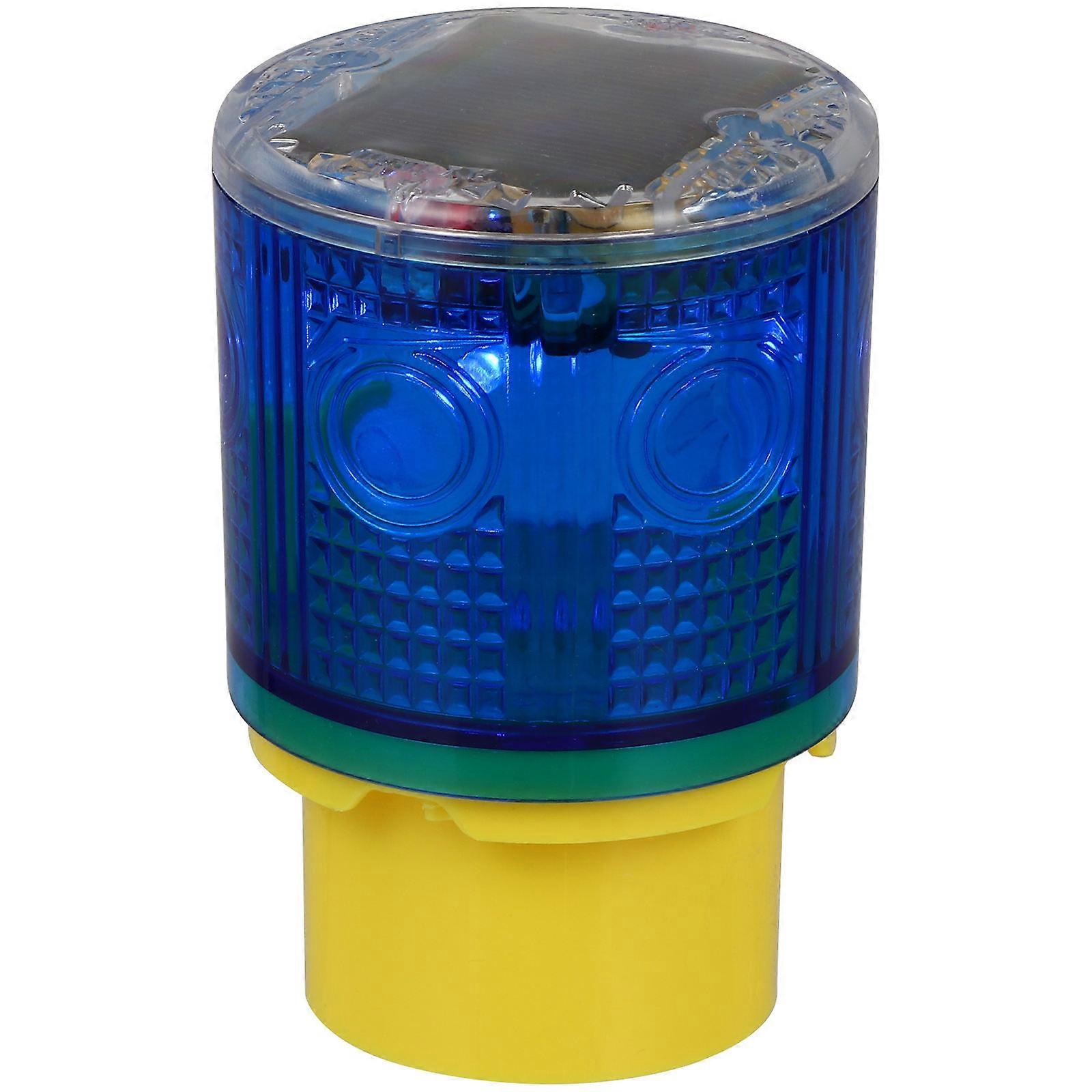 Solar Strobe Warning Light Blue Plastic for Lighting Use 1Pcs