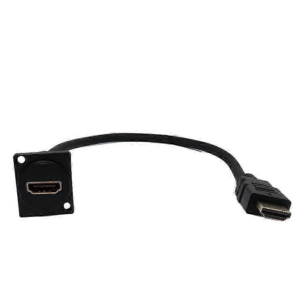 D Type High Definition Multimedia Interface Panel Mount Cable Male to Female Cable Flange Mount Pass Through Socket