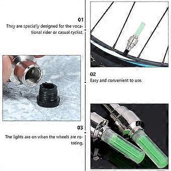 4 Pz Ruota Bici Bici Pneumatico Luci Led Pneumatico Valvola Tappi Bici Valvola Ruota Lampada Bici Valvola Luci Valvola Bici