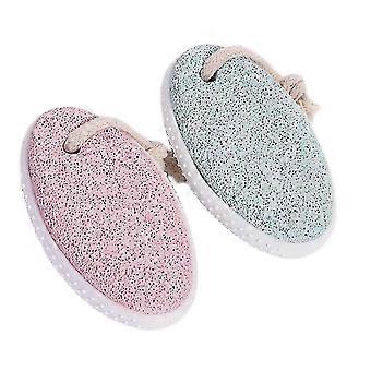 2 PCS Oval Foot Rubbing Stone Double Face Volcanic Stone to Remove Dead Skin Foot Grinding Artifact