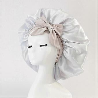Women Sleeping Shower Cap High Elastic Hair Bonnet Hat gold