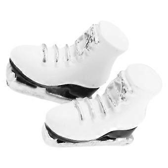 Patins à glace décoratifs en résine blanche pour poupées (1 paire)