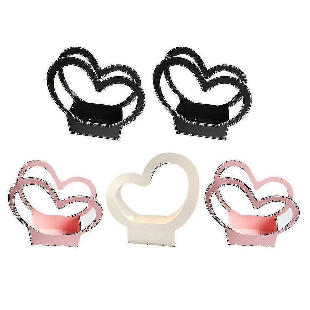 Kraft Paper 5 Pcs Heart-shaped Storage Boxes Wrapping Cases 789