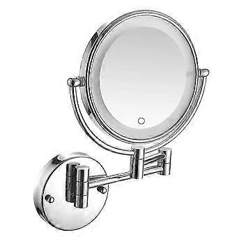 Specchio da trucco da parete con doppia illuminazione, ingranditore, controllo touch, alimentazione tramite spina
