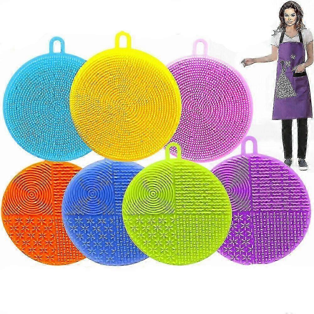 Silicone Cleaning Brush With Circular Chuck 7 Pcs