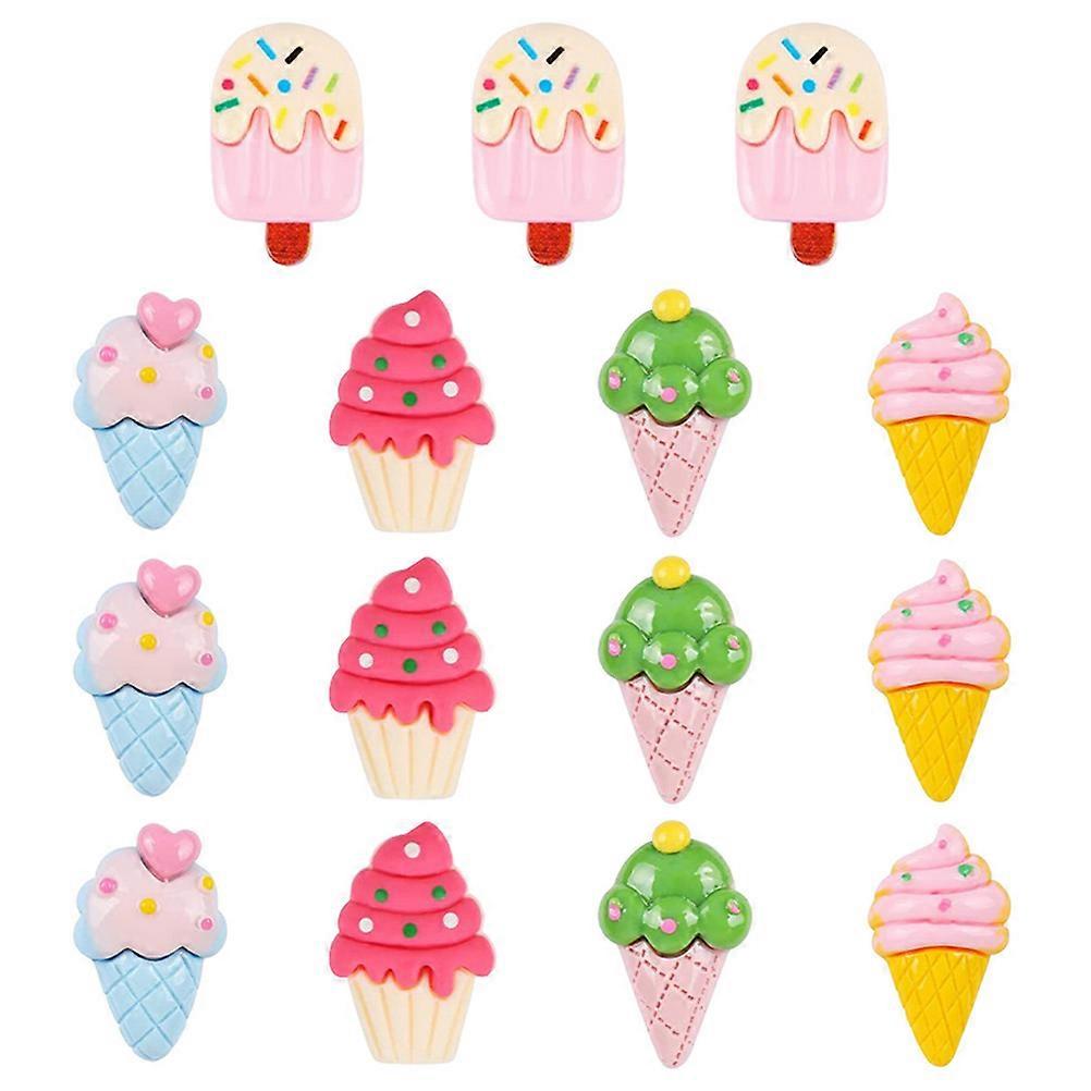 15Pcs Replaceable Push Pin Multi-function Thumbtacks Ice Cream Shape Thumb Tacks Map Supply