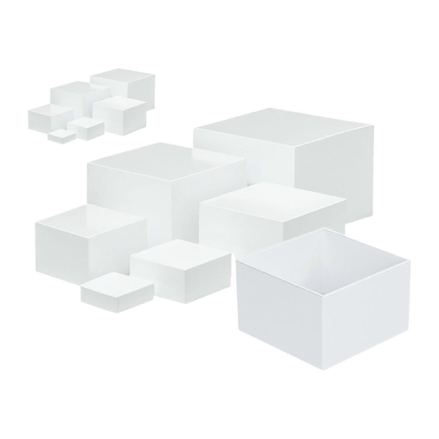 7 Pieces Acrylic Display Riser Box Buffet Riser Nesting Riser Stands