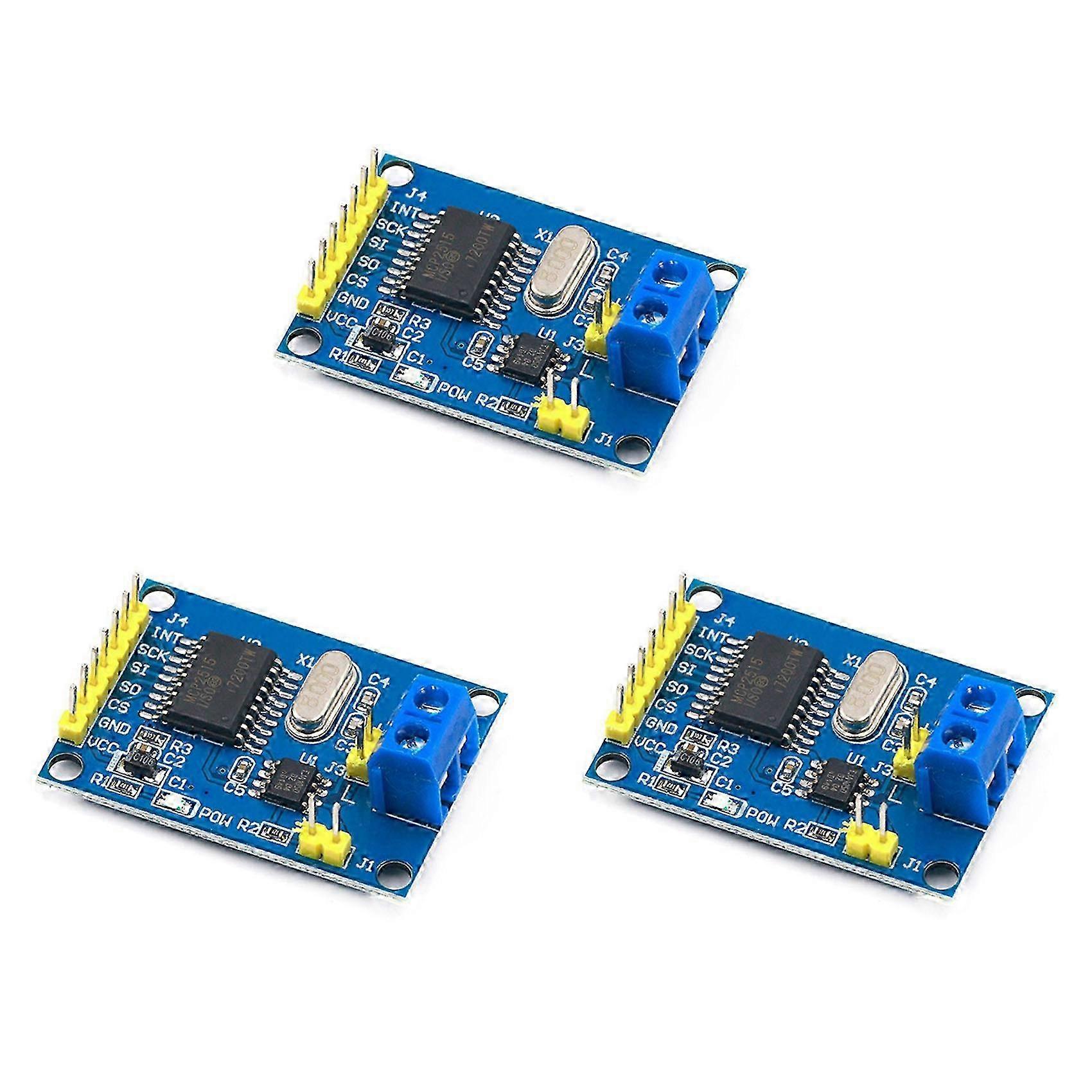 3X MCP2515 CAN Bus Module TJA1050 Receiver SPI compatible with 51 Arduino DIY Kit Microcontroller Program Routine