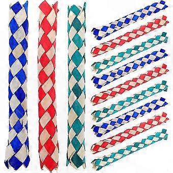 12 Pack Bamboo Finger Traps compatible with Kids, Classic Party Favor Goodie Bag Stuffers, DIY Toys compatible with Creative Play and Fun Activities