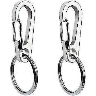2 Pack Dog Tag Clips, Stainless Steel Heavy Duty Quick Clips Pet Id Tag Holder For Dog/cat Collar And Harness 26-27