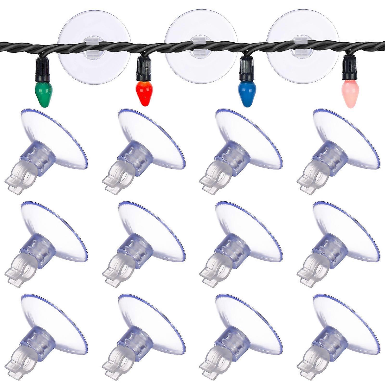 Multi Color Clear Suction Cup Hooks for String Light Hanging 60Pcs