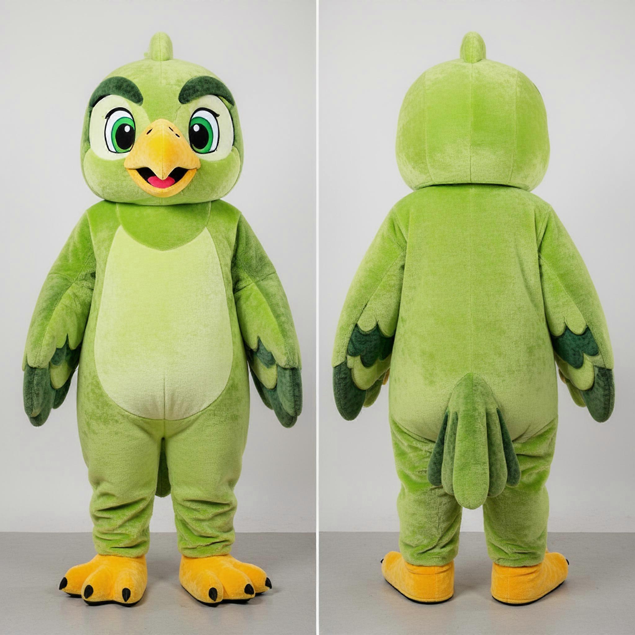 MASTICOT Lime Green Feathered Falcon Mascot
