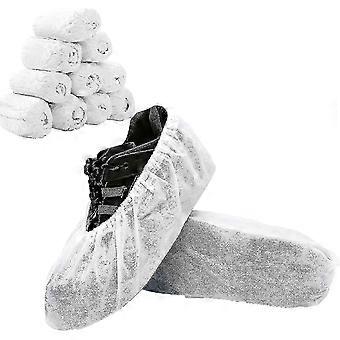100 Pack (50 Pair) Non Slip Indoor Shoe Covers White Disposable Resistant Boot Covers
