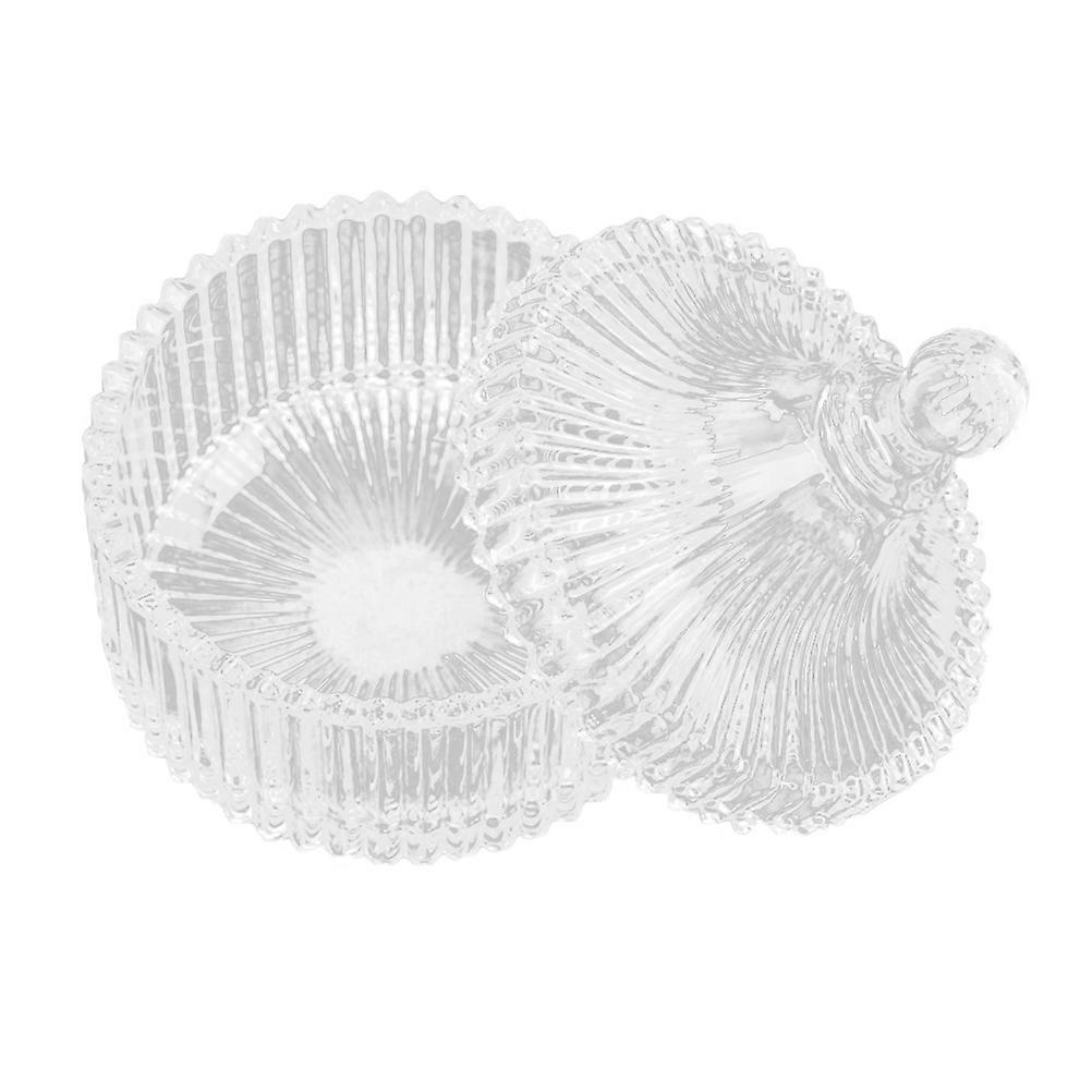 Crystal Jar Transparent Glass Container for Storing Things 2Pcs