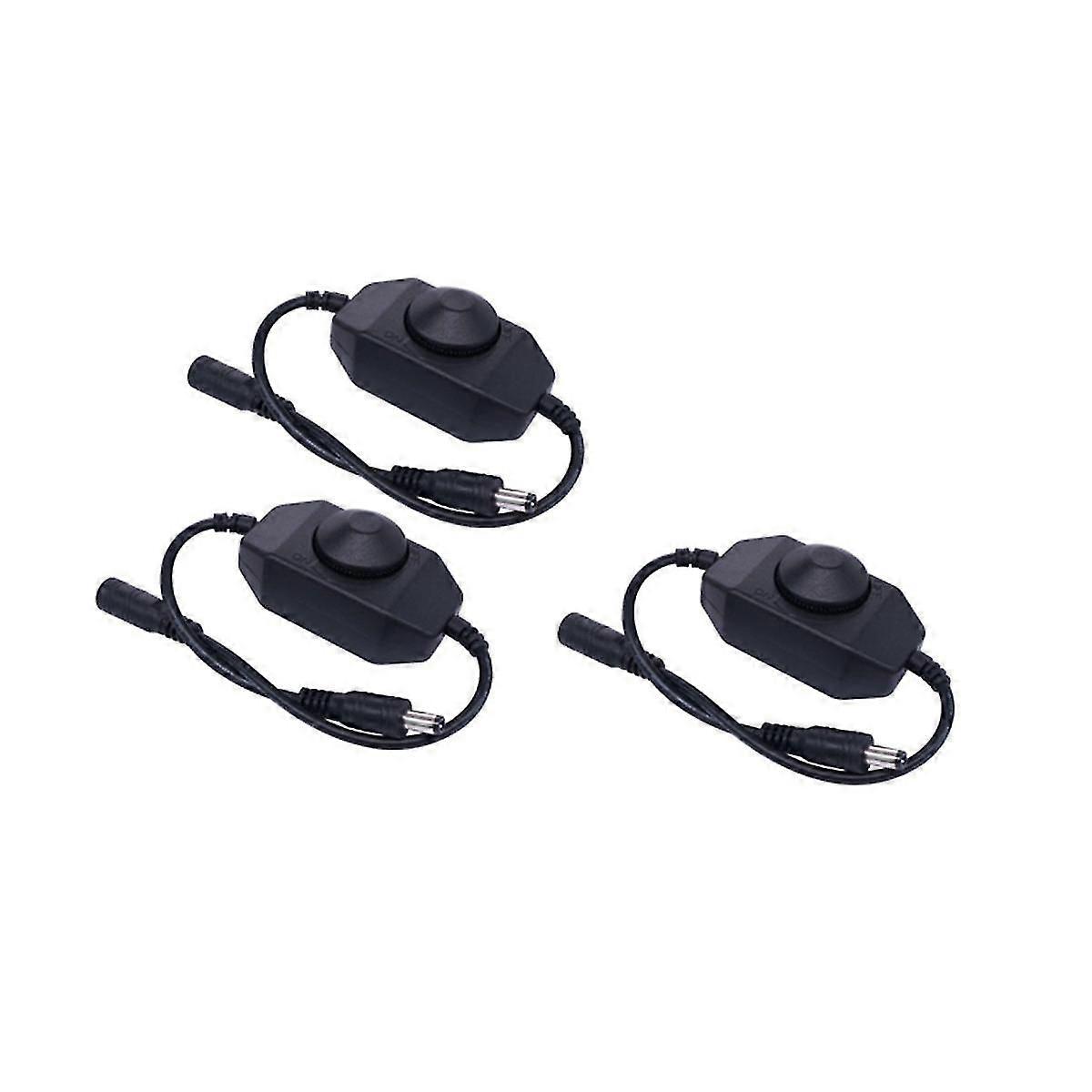 3pcs Dc12v-24v Lights Dimmer Switch 2a Pwm Dimmer Controller Inline Dimmer Switch For Led Black