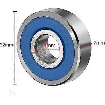 608RS ABEC 9 Skateboard-Kugellager, 6 Stück, Silber/Blau, kompatibel mit Skateboard-Rollen