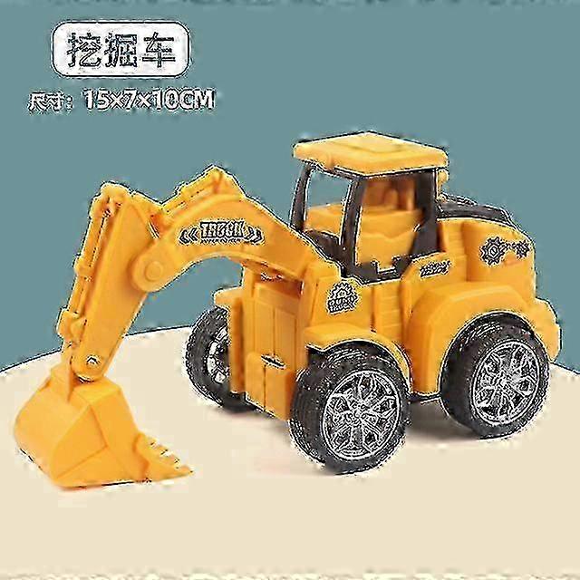 Press-Action Diecast Excavator Bulldozer Set