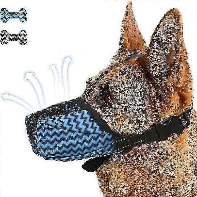 Dog muzzle, breathable mesh breathable muzzle, anti-bite with reflective and adjustable straps