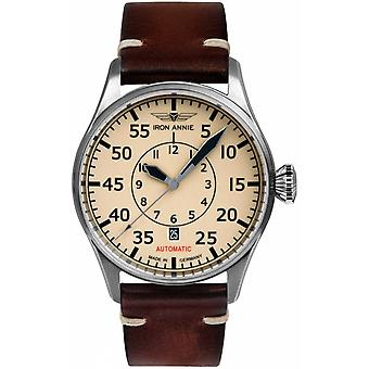 Iron Annie cockpit Automatic Analog Man Watch with Cowskin Bracelet 5156-5