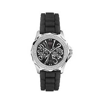 Watch guess sra ac red b/swa e/ne c/ne Quartz Analog Woman Watch with Rubber Bracelet 11046L1