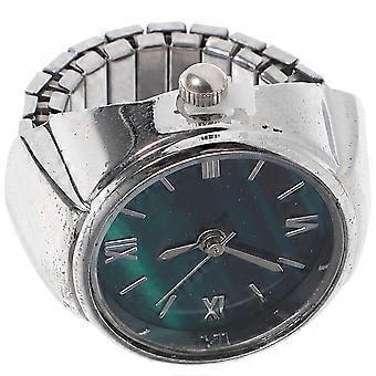 Silver Mini Finger Watch Ring for Decor Use with Roman Numeral Design