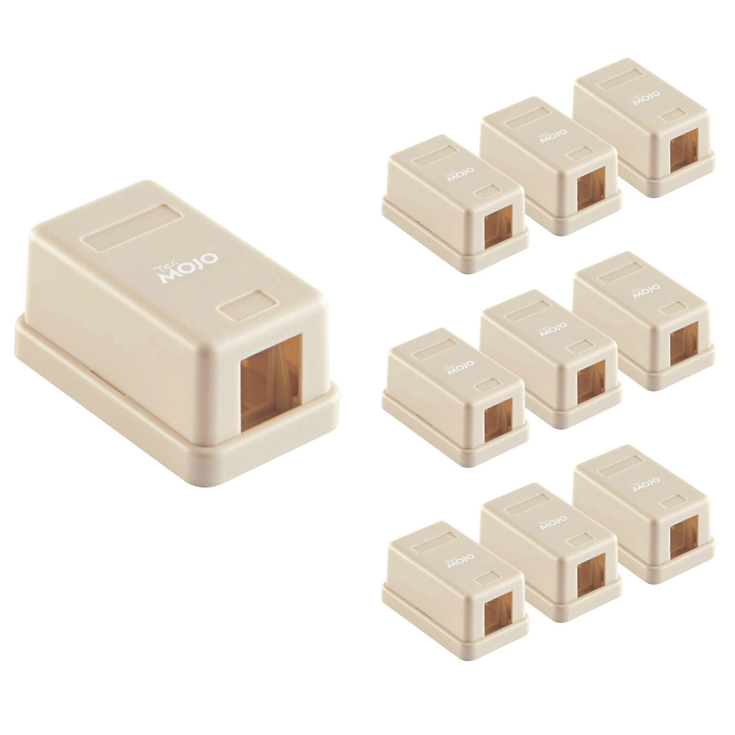 Keystone Jack Surface Mount Box 2 Port White 10Pack for Clean Professional Ethernet Setup
