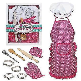 Kids Chef Set, 11pcs Kids Baking Set Kids Cooking And Baking Set Chef Hat, compatible with Toddler Dress Up Chef Costume