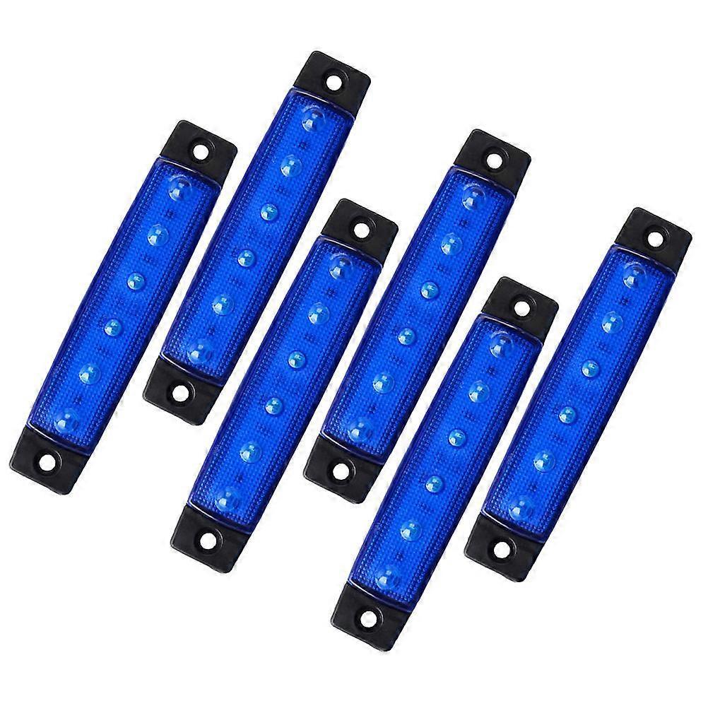 6pcs Blue LED Stern Lights Waterproof
