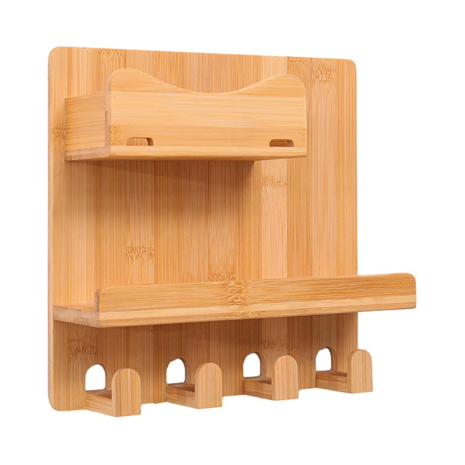 Simple Style Hanging Rack for Entryway, Bamboo Storage Rack