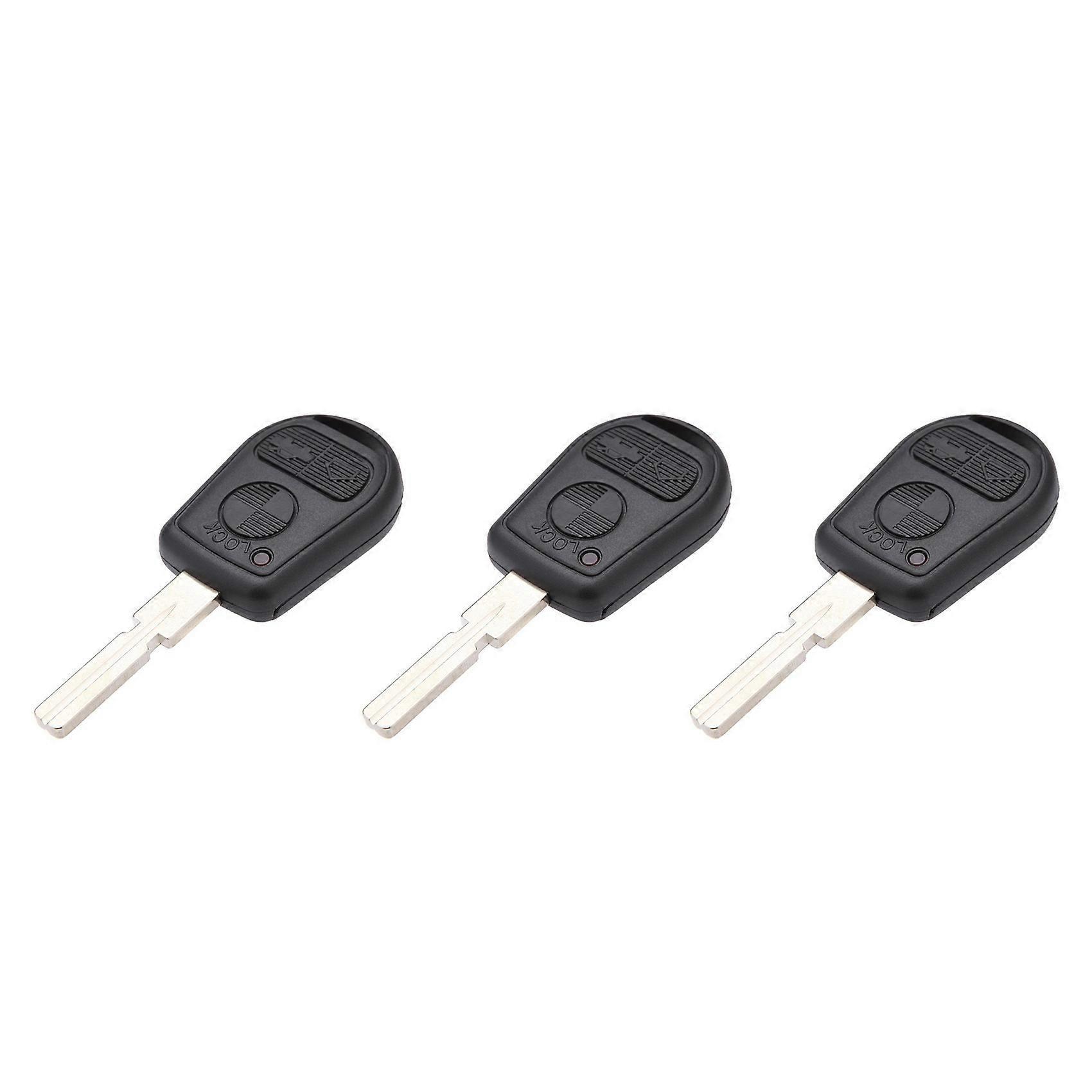 3X Uncut Replacement 3 Button Car Remote Key Keyless Shell Case Compatible with BMW E31 E32 E34 E36 E38 E39 E46 Z3